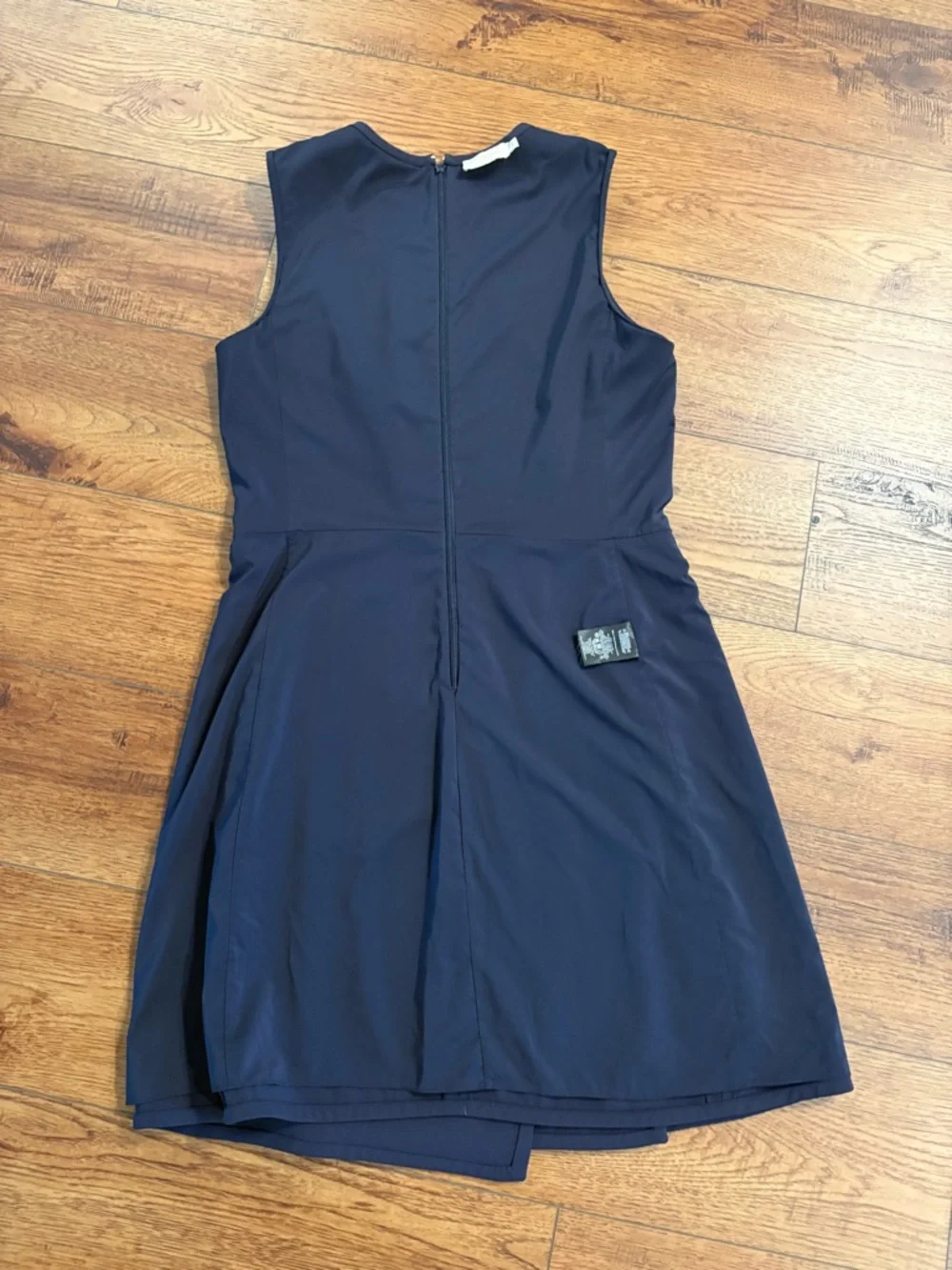 Tory Burch Navy Fit & Flare Dress Size 12 Sleeveless Pockets Lined